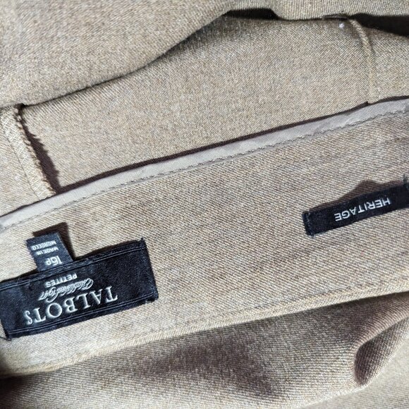 Talbots Heritage Ankle Pant 16 Petite Light Brown Side Zip Flat Front Slacks - Picture 4 of 4